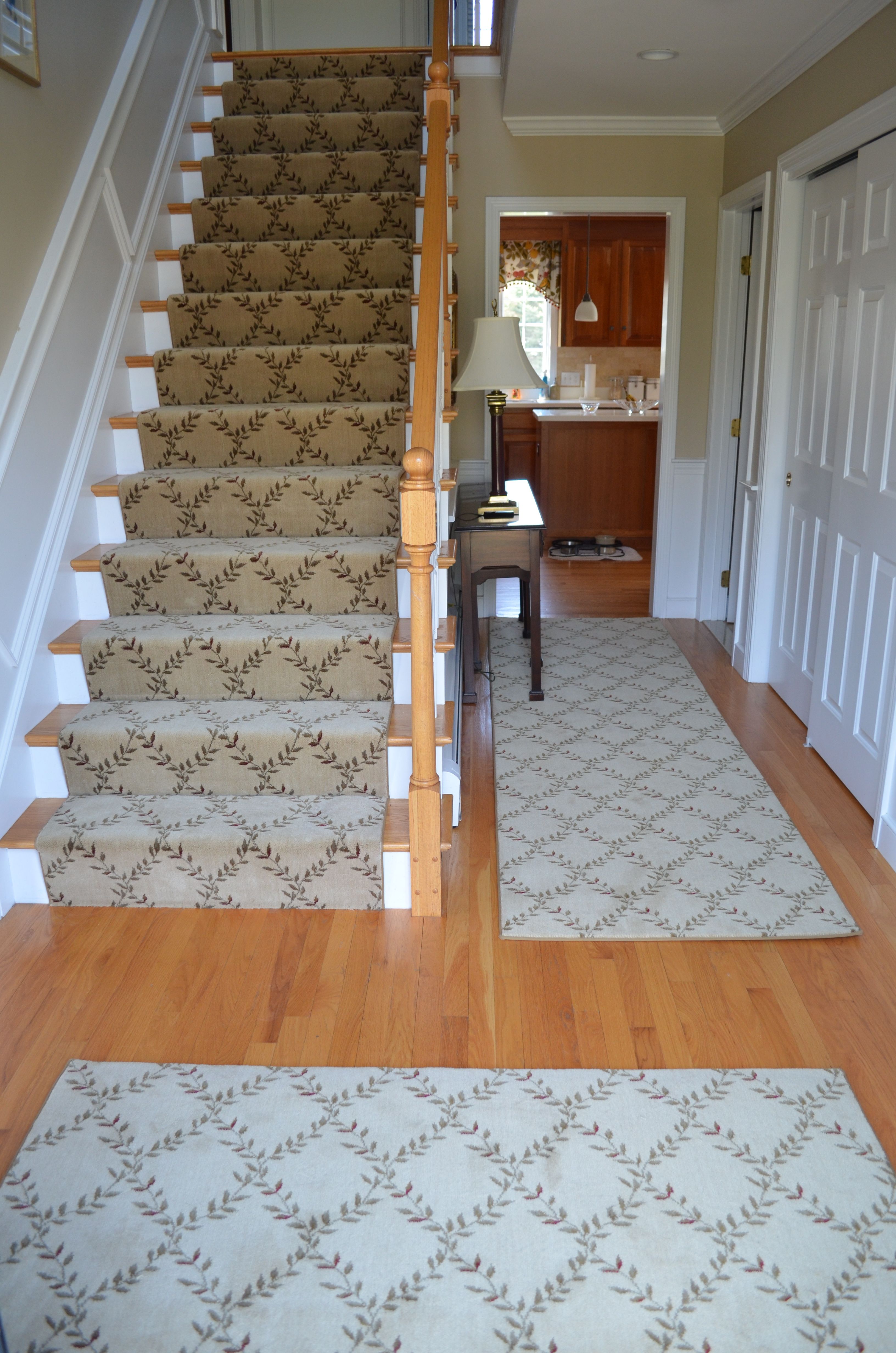 Interior Brown Carpet Runner With Nails Accent On White Wooden Inside Hallway Runners Brown (Photo 19 of 20)