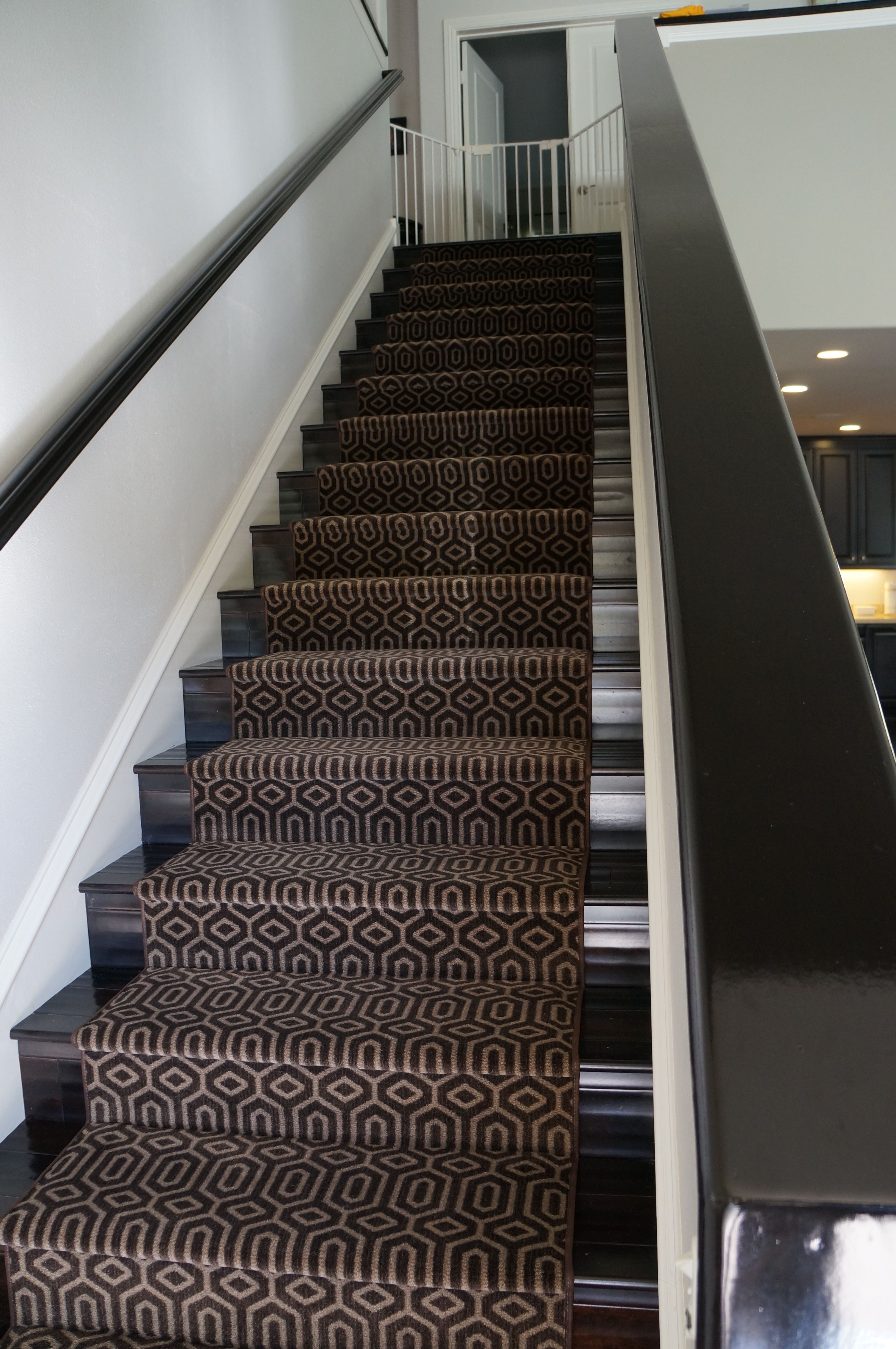 Interior Brown Stair Runner Carpet Which Is Having Black Linen Intended For Stair Tread Carpet Runners (View 18 of 20)