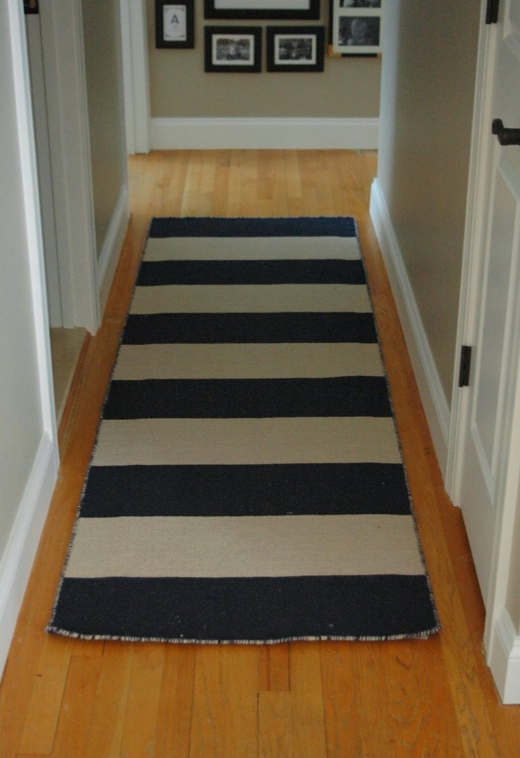 Interior Short Black And White Striped Hallway Runner Rugs With Regarding Striped Hallway Runners 