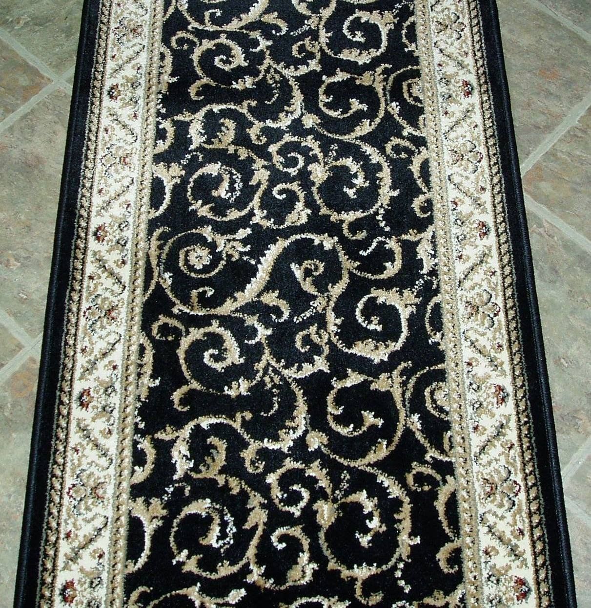 Interior Short Black And White Striped Hallway Runner Rugs With With Regard To Hallway Runners Black (View 6 of 20)