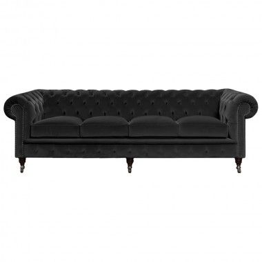 Italian Black Velvet Chesterfield Sofa Any Colour 2 3 4 Seat In Black Velvet Sofas (View 8 of 15)