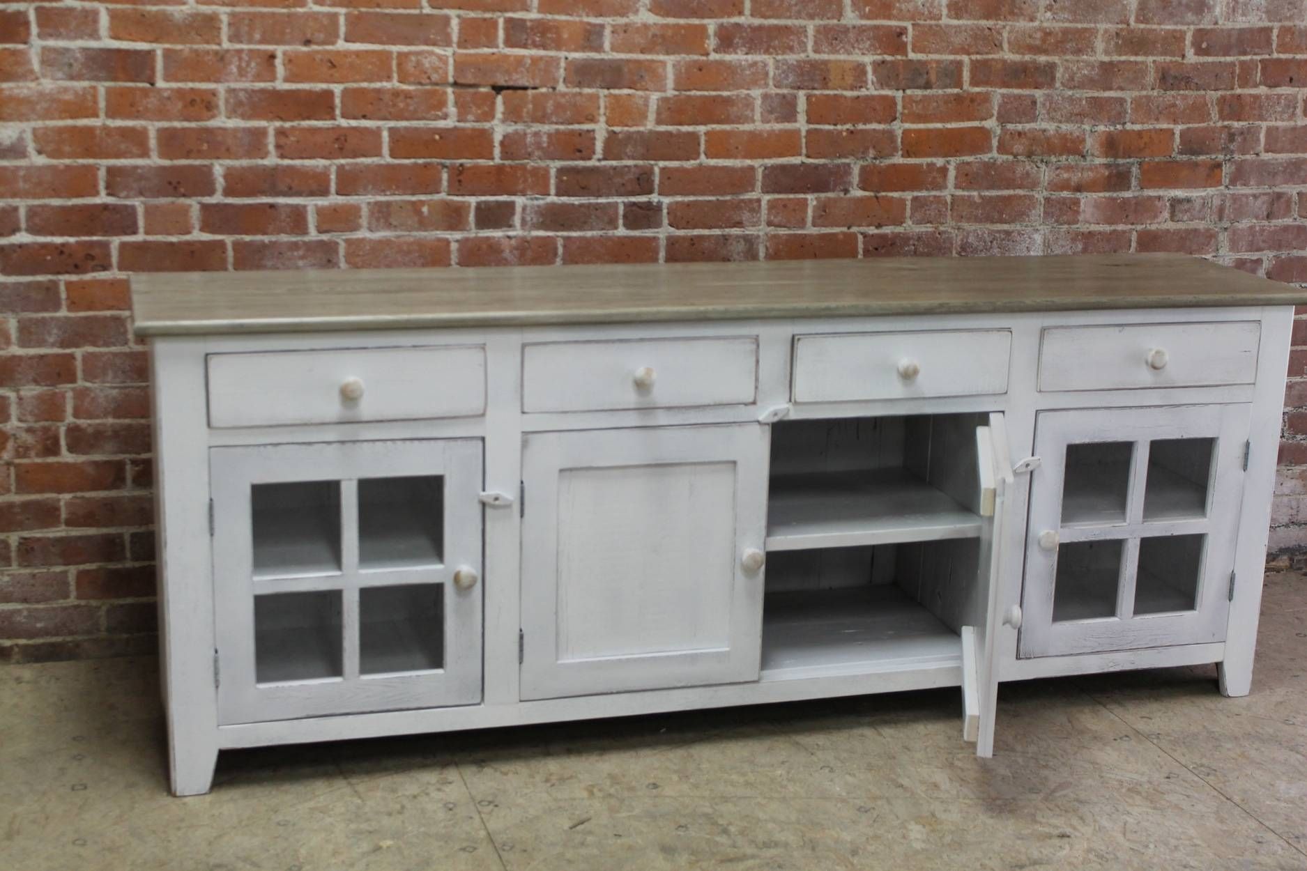 Large 80inch Coastal Server – Ecustomfinishes Pertaining To 80 Inch Sideboard (View 2 of 20)