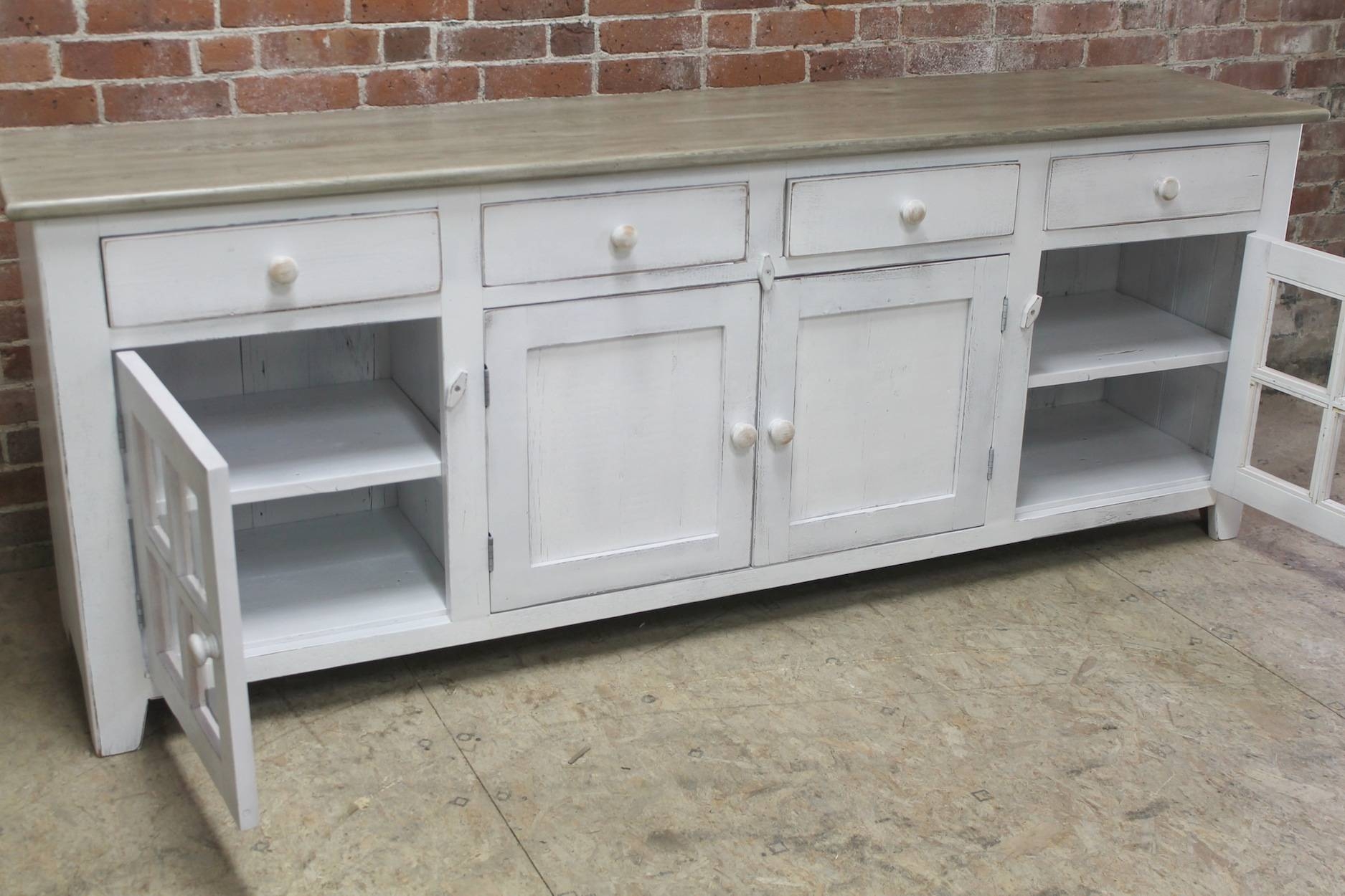 Large 80inch Coastal Server – Ecustomfinishes Within 80 Inch Sideboard (Photo 1 of 20)