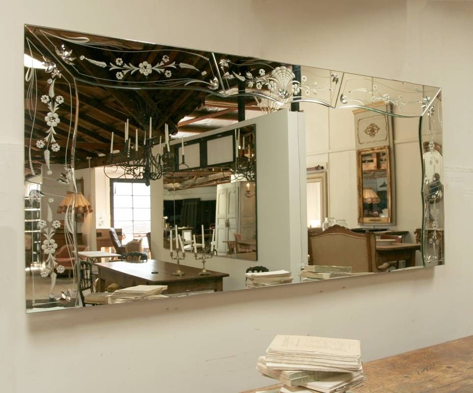 Large And Long Venetian Glass Mirror | Haunt – Antiques For The Throughout Long Venetian Mirrors (View 5 of 20)