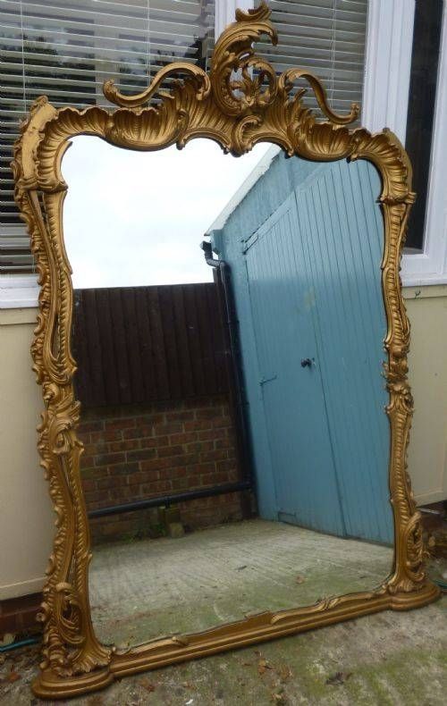 Large And Ornate Victorian Rococco Style Carved Wood Gilt Over With Ornate Large Mirrors (Photo 4 of 20)