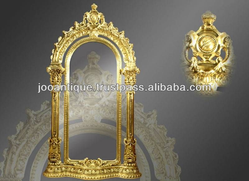 Large Antique Carved Gold Gilt Wall Mirror Style French Antique Inside Reproduction Antique Mirrors (Photo 15 of 20)