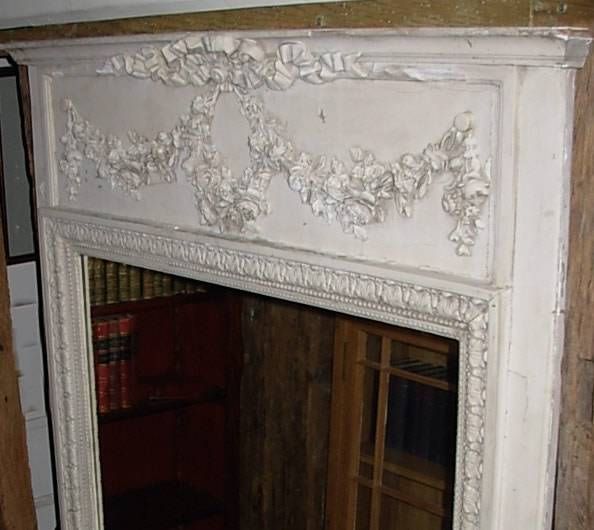 Large Antique Painted Overmantle Mirror – Antique Mirrors Throughout Large Overmantle Mirrors (View 27 of 30)