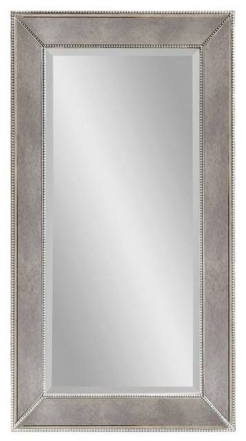 Large Antique Silver Rectangle Wall Mirror – Contemporary – Wall Inside Silver Rectangular Mirrors (View 9 of 20)