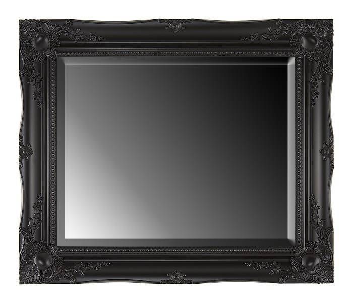 Large Black Ornate Rectangular Mirror Wall Overmantle 106x76 Cm Inside Ornate Black Mirrors (View 14 of 20)