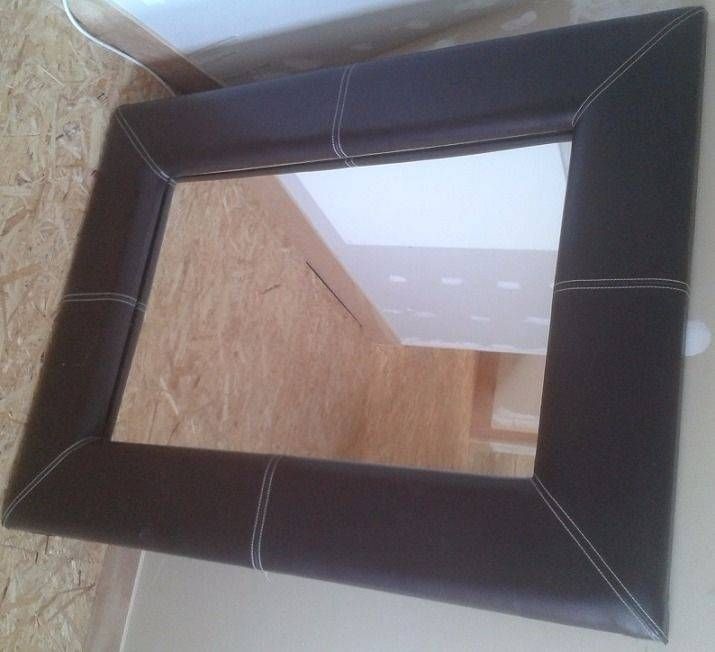 Large Brown Leather Mirror – Excellent Condition – Ideal Home Or With Regard To Large Leather Mirrors (Photo 10 of 30)