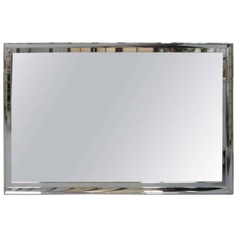 Large Chrome Framed Beveled Mirror For Sale At 1stdibs Throughout Chrome Framed Mirrors (Photo 8 of 30)
