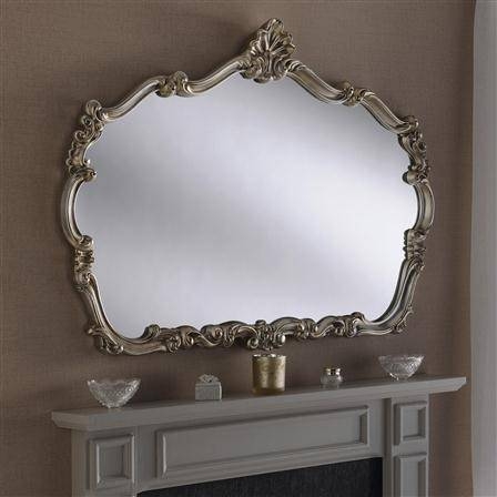 Large Decorative Silver Overmantle Mirror 122 X 89 Cm Large In Overmantle Mirrors (Photo 1 of 20)