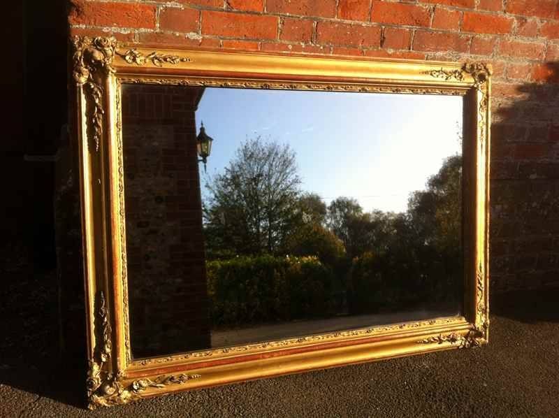 Large Early Antique French Landscape Or Portrait Mirror – Antique With Large Landscape Mirrors (Photo 4 of 20)