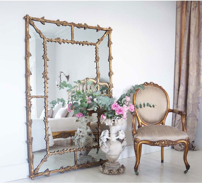 Large French Gold Gilt Mirror Full Length With Oak Leaf Frame Inside Gold Full Length Mirrors (Photo 20 of 30)