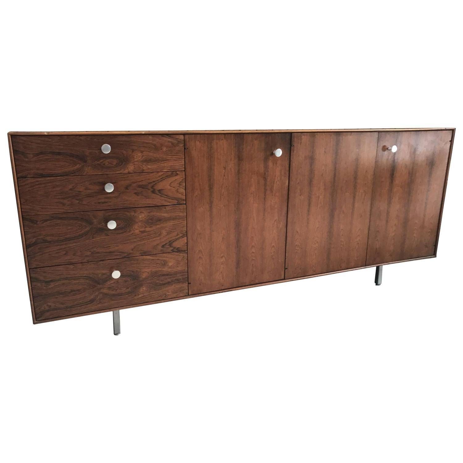 Large George Nelson Rosewood "thin Edge" Credenza Sideboard For Thin Sideboard (Photo 12 of 20)