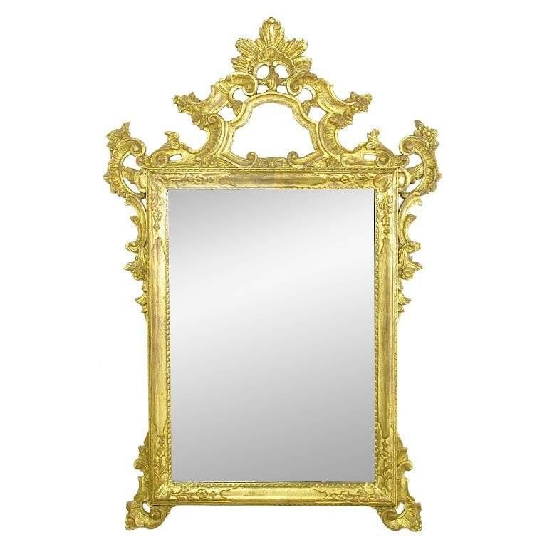 Large Italian Carved And Gilt Wood Rococo Mirror For Sale At 1stdibs Throughout Roccoco Mirrors (View 3 of 15)