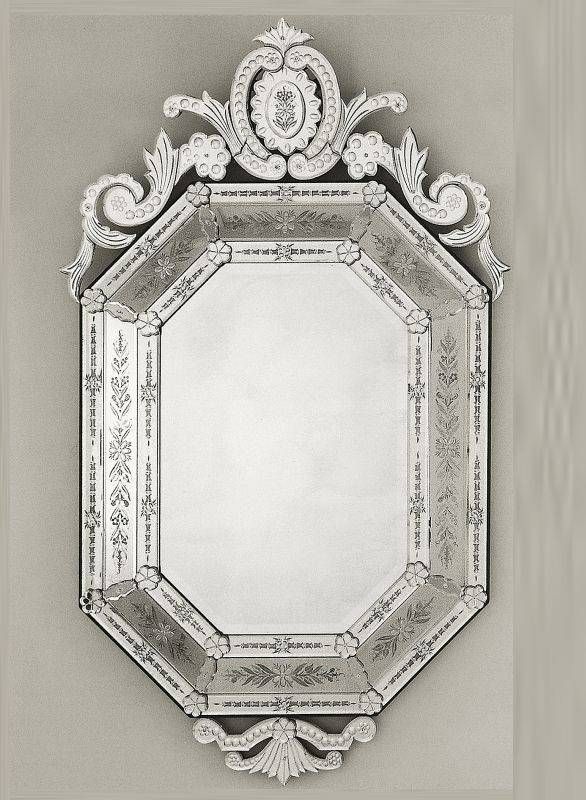 Large Octagonal Mirror | Decorative Octagon Shaped Mirror Inside Black Venetian Mirrors (Photo 4 of 30)