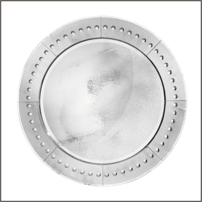 Large Round Art Deco Wall Mirror | Circular Silver Venetian Mirror Within Round Venetian Mirrors (View 30 of 30)