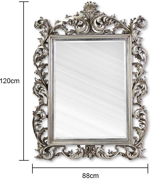 Large Silver Rococo Mirror French Aged | Mirrors For Silver French Mirrors (Photo 8 of 20)