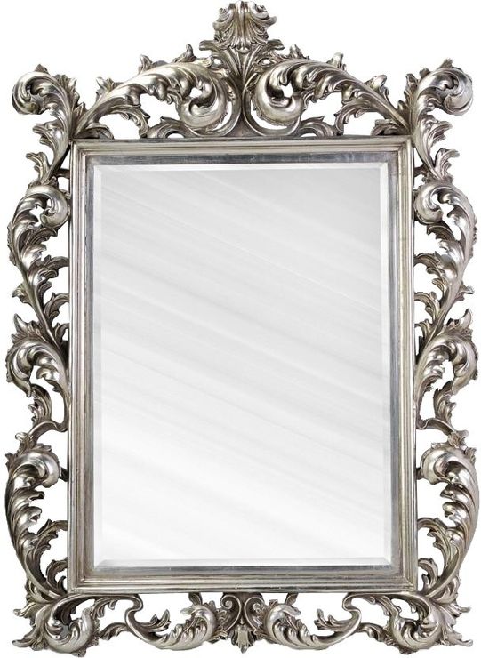 Large Silver Rococo Mirror French Aged | Mirrors In Silver French Mirrors (Photo 5 of 20)