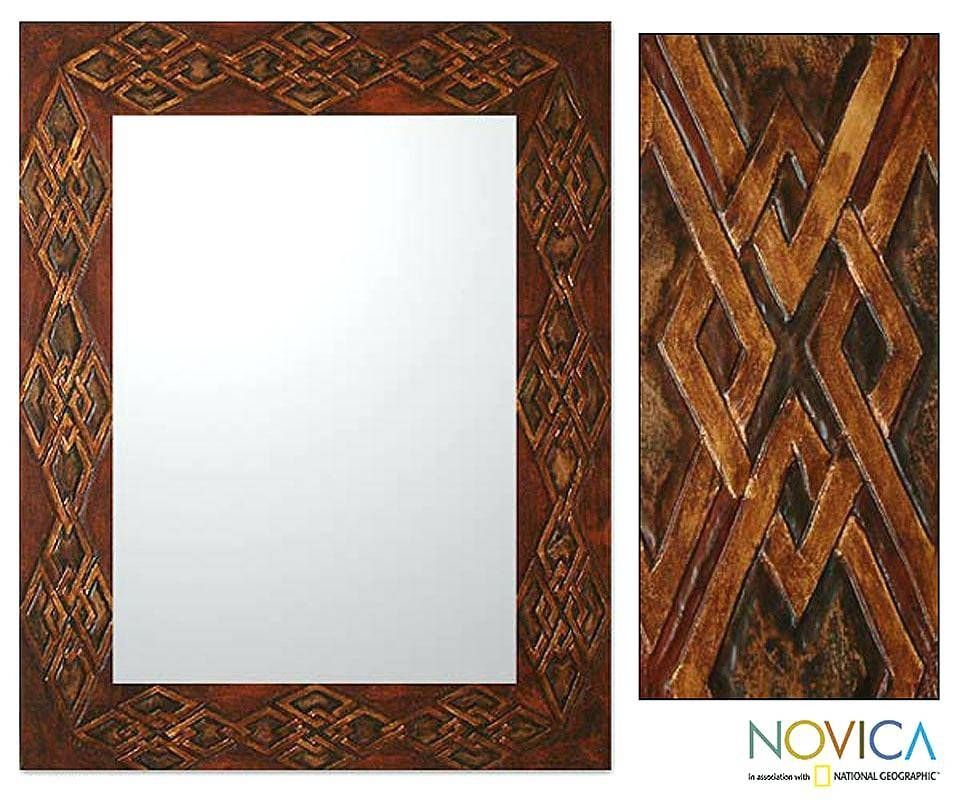 Large Wood Framed Mirror – Shopwiz Regarding Large Leather Mirrors (View 7 of 30)