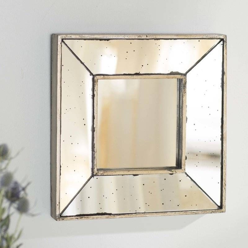 Lark Manor Traditional Square Glass Wall Mirror & Reviews | Wayfair In Square Wall Mirrors (Photo 17 of 20)