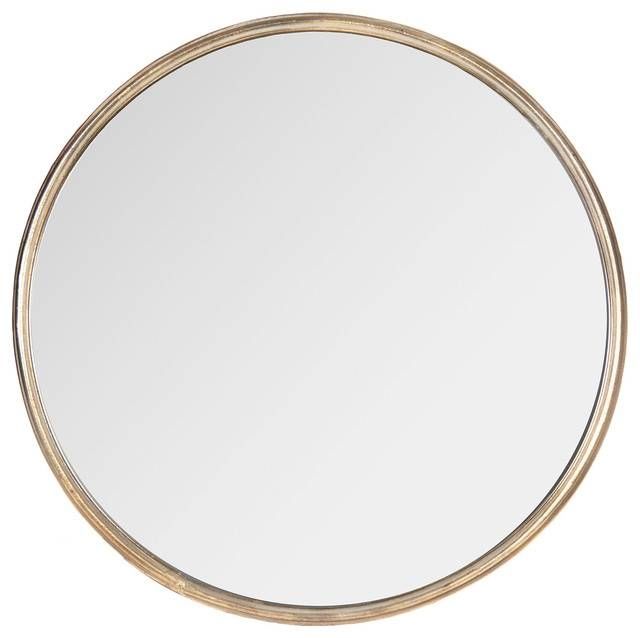 Libby Hollywood Regency Thin Frame Antique Bronze Round Mirror, 14 In Antique Round Mirrors (Photo 1 of 20)
