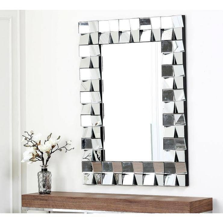 Living Isabella Silver Rectangle Wall Mirror Inside Rectangular Silver Mirrors (Photo 28 of 30)