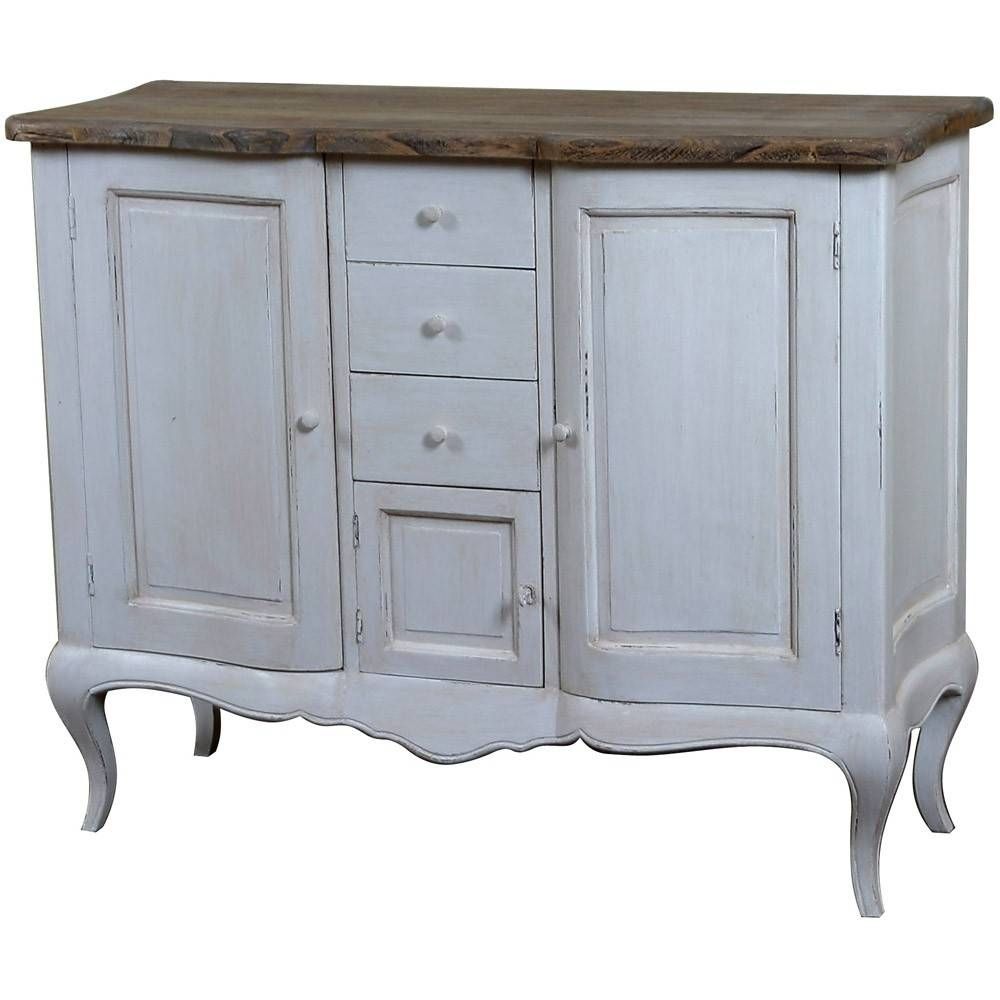 Louis French Style Buffet With Curved Doors | White Painted Regarding French Style Sideboards (Photo 1 of 20)