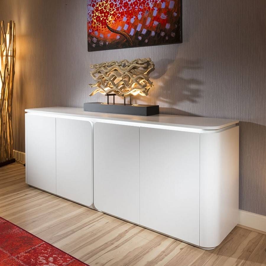 Luxury Large Modern Sideboard/cabinet/buffet In White Oak Finish With Large Modern Sideboard (Photo 5 of 20)