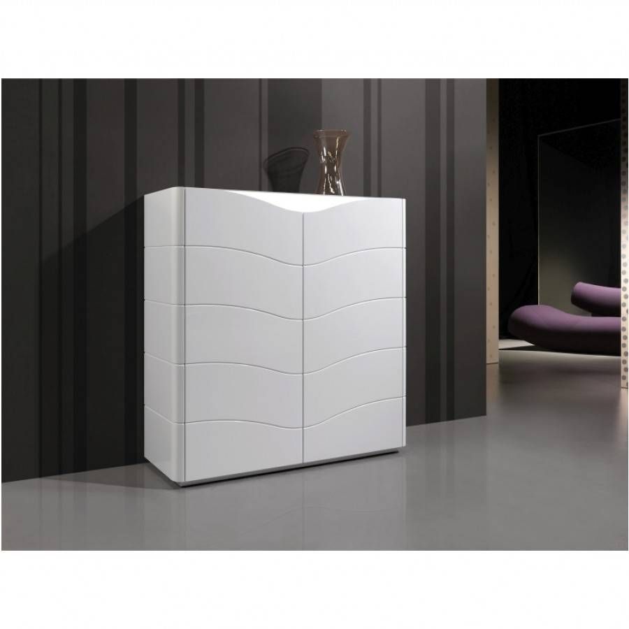 Luxury Modern Tall Sideboard / Cabinet In White Gloss Led Lighting Throughout Tall Sideboard (View 15 of 20)
