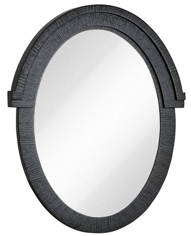 Majestic Mirror Round Black With Natural Wood Grain Oval Glass Intended For Round Black Mirrors (View 20 of 20)