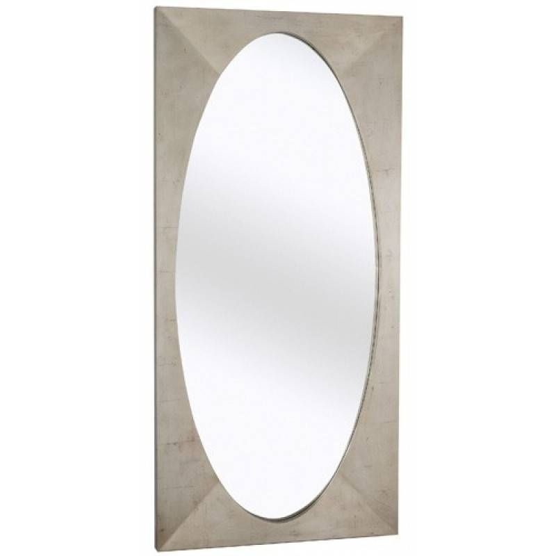 Majestic Mirrors Rectangular Frame Oval Mirror Silver Cm 2023 P Throughout Rectangular Silver Mirrors (View 22 of 30)