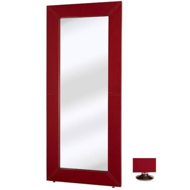 Majestic Mirrors Red Leather Floor Mirror Cm 2026 P Inside Red Mirrors (Photo 10 of 20)