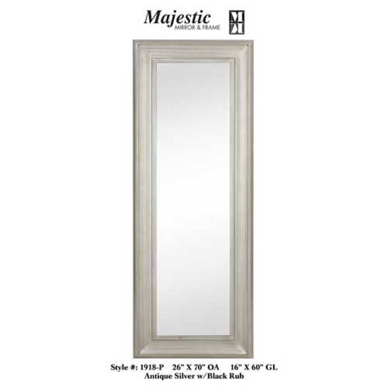 Majestic Mirrors Tall Rectangular Wall Mirror Silver Cm 1918 P Regarding Tall Silver Mirrors (Photo 13 of 20)