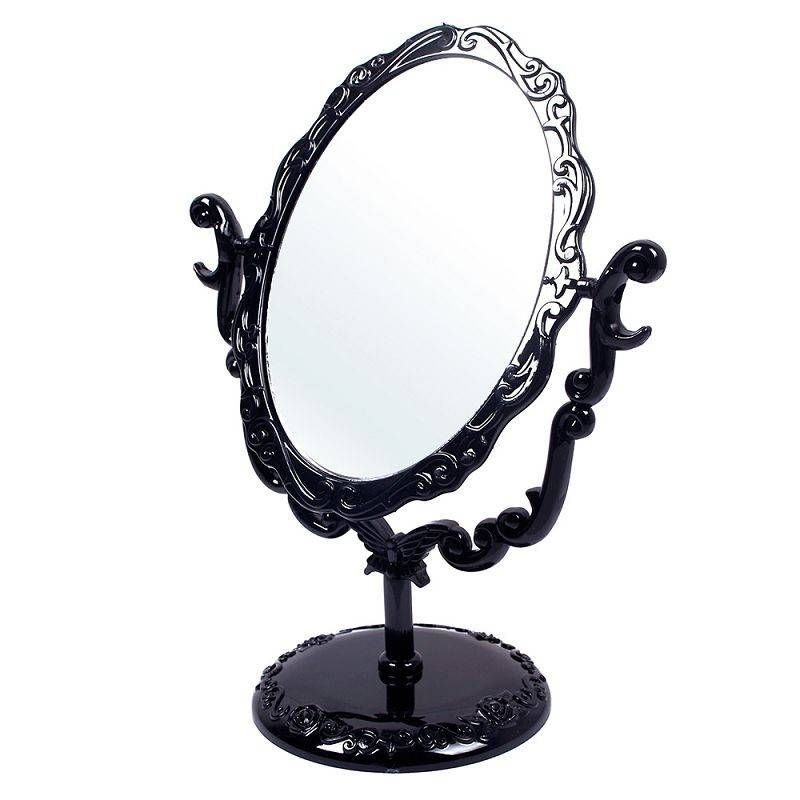 Makeup Black Butterfly Desktop Rotatable Gothic Small Size Rose Within Small Free Standing Mirrors (Photo 1 of 20)