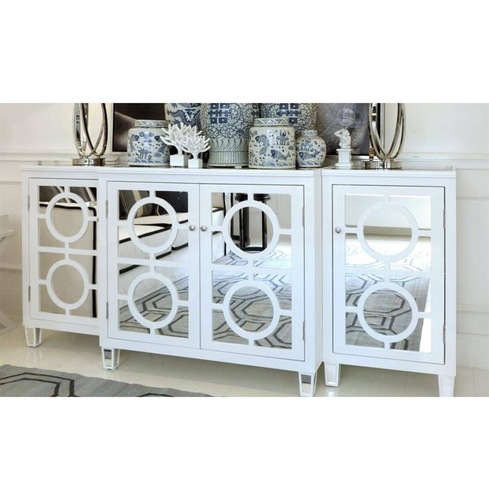 Malta Global Bazaar White Lacquer Mirror Buffet Sideboard | Kathy Within White Mirrored Sideboard (View 1 of 20)