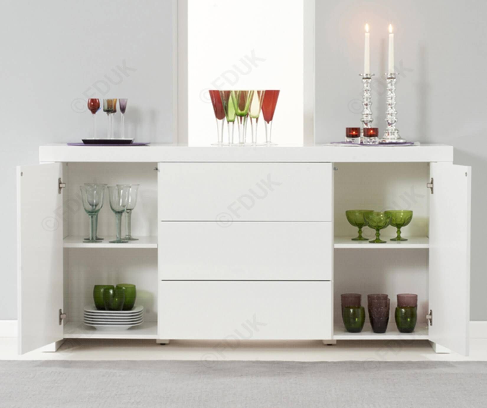 Mark Harris Hereford | Hereford White High Gloss Sideboard Intended For Cheap White High Gloss Sideboard (Photo 18 of 20)