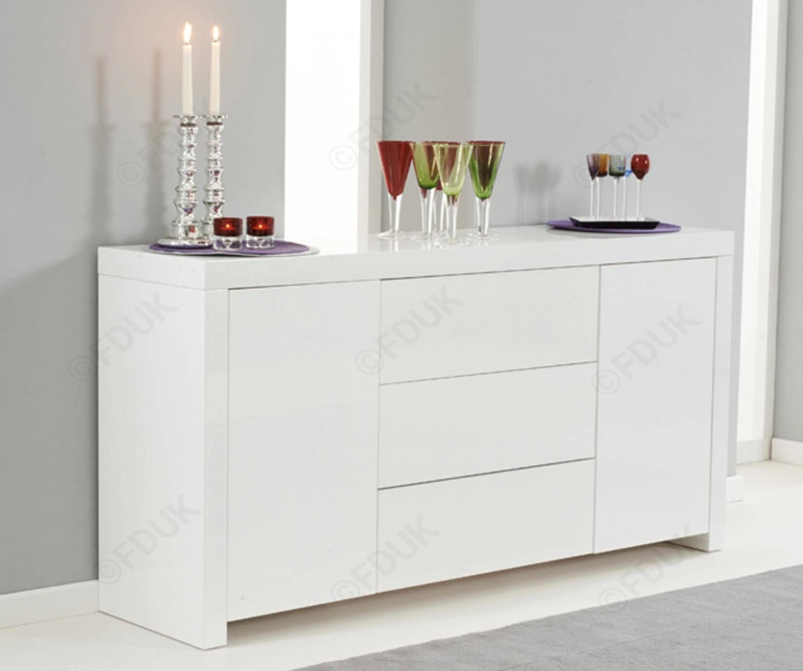 Mark Harris Hereford | Hereford White High Gloss Sideboard Intended For High Gloss Sideboards (Photo 4 of 20)
