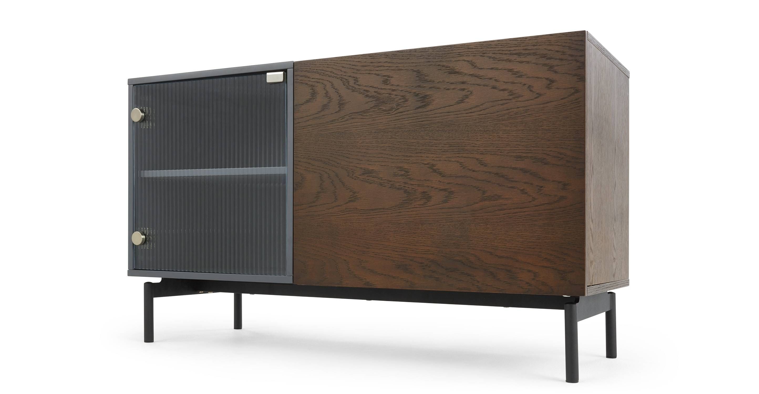 Maz Sideboard , Dark Grey And Glass | Made With Regard To Dark Grey Sideboard (View 15 of 20)