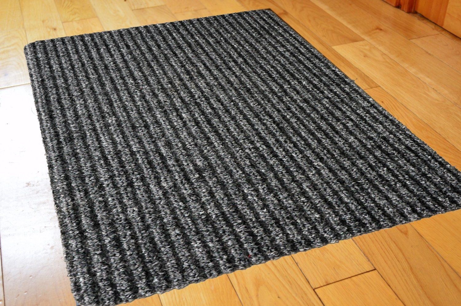 Medium Grey Black Non Slip Door Mat Rubber Backed Runner Barrier Pertaining To Hall Runners And Door Mats (View 14 of 20)