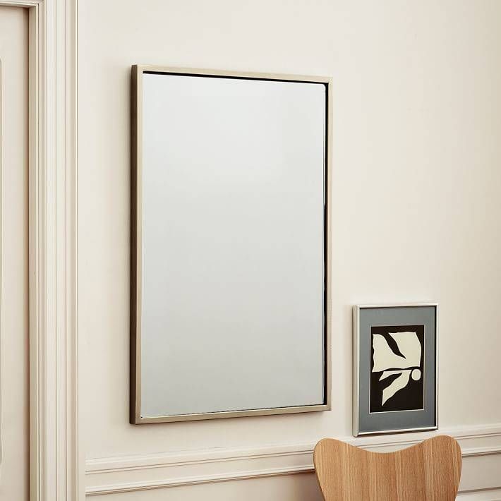 Metal Framed Wall Mirror | West Elm Intended For Chrome Framed Mirrors (View 28 of 30)