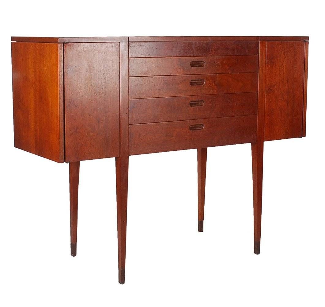 Mid Century Modern Tall Sideboard Or Credenza In Walnutdunbar Pertaining To Tall Sideboard (View 5 of 20)