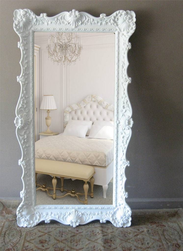 Mirror Large Floor Mirrors With Oversized Mirror And Ornate White With Regard To Ornate Standing Mirrors (Photo 16 of 20)