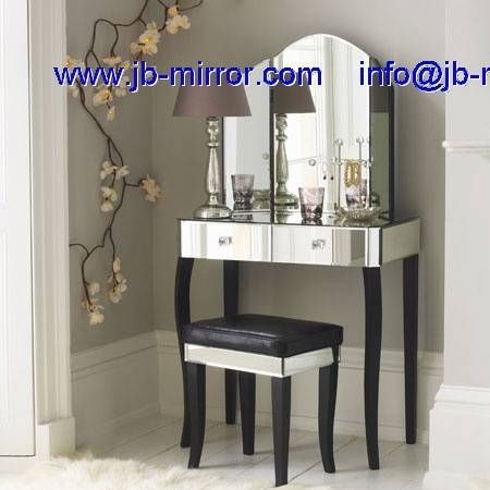 Modern Glass Venetian Mirrored Art Deco Dressing Table Mirror Desk Regarding Art Deco Dressing Table Mirrors (Photo 9 of 20)