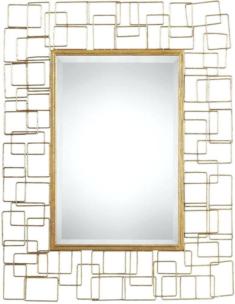 Modern Metal Framed Mirror Medium In Gold Platemodern Mirrors Pertaining To Modern Gold Mirrors (View 15 of 20)