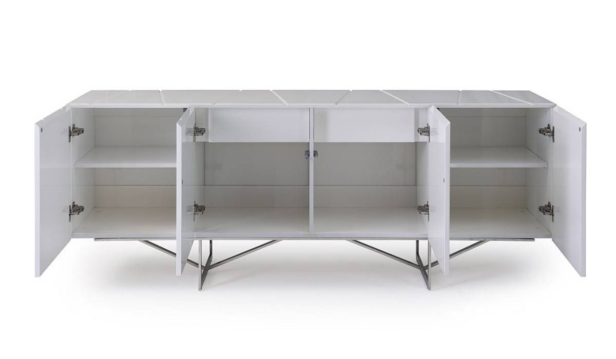 Modrest Chrysler Modern White High Gloss Buffet, Vig Furniture Within White Contemporary Sideboard (Photo 18 of 20)
