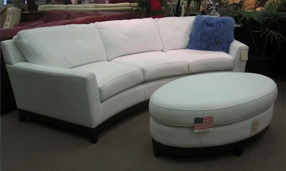 Monaco Curved Sofa Oval Ottoman Valley Leather With Regard To Oval Sofas (View 3 of 15)
