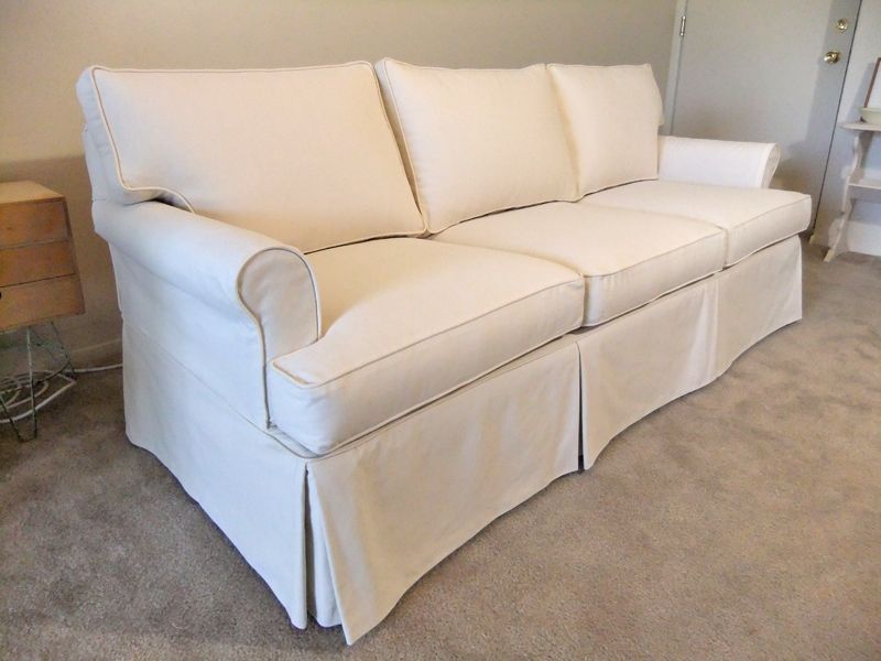 Natural Canvas Slipcover For Ethan Allen Sofa The Slipcover Maker In Slipcovers For Sofas And Chairs (View 1 of 15)