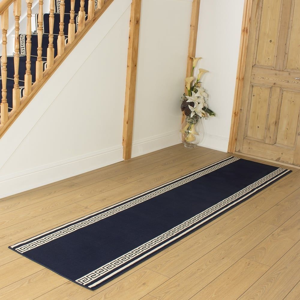 Navy Blue Rug Runner Roselawnlutheran With Regard To Hallway Runners Blue (Photo 6 of 20)